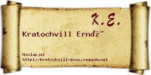 Kratochvill Ernő névjegykártya